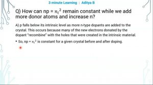 12 How can np = ni^2 remain constant while we add more donor atoms and increase n? | MASS ACTION LA