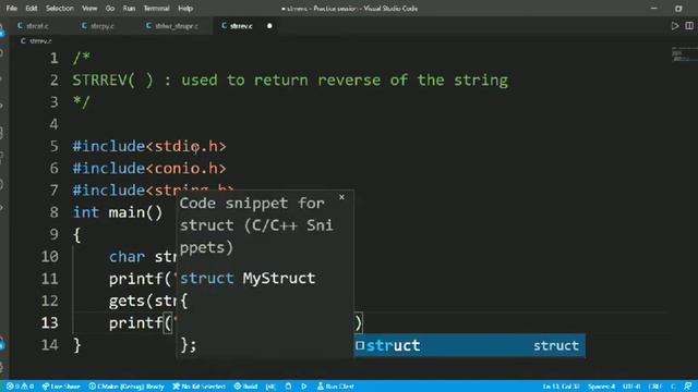 C String Functions - STRREV() Function in C Programming Language | Concept of STRREV() Function in
