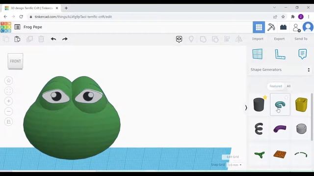 TinkerCAD - Tutorial for Beginners - How to 3D Design Meme Frog Pepe