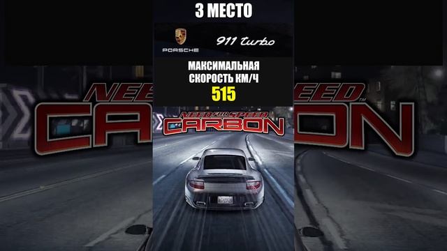 ТОП-5 АВТОМОБИЛЕЙ С САМОЙ БОЛЬШОЙ МАКСИМАЛЬНОЙ СКОРОСТЬЮ NEED FOR SPEED CARBON #shorts