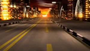 ФУТАЖ Ночной город, дорога