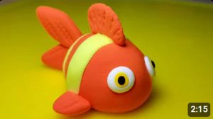 Рыбка из пластилина Лепим коралловую красную рыбку Fish Plasticine clay.