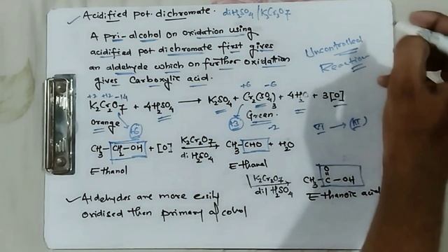Lect no_3: Aldehydes, Ketones and Carboxylic acid: Oxidation of alcohol