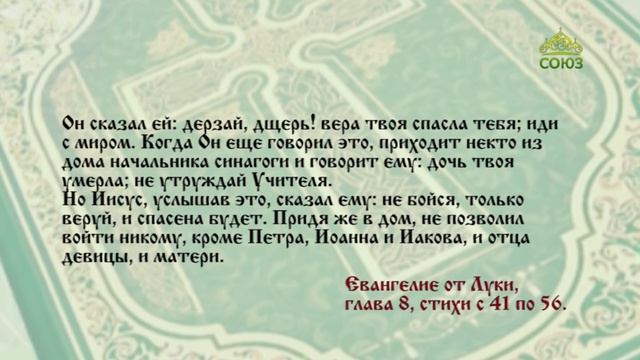 Евангелие 17 ноября. Он сказал ей: дерзай, дщерь! вера твоя спасла тебя; иди с миром