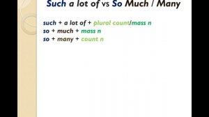 SO, SUCH, VERY, TOO: English Grammar Tutorial [MUCH and MANY]