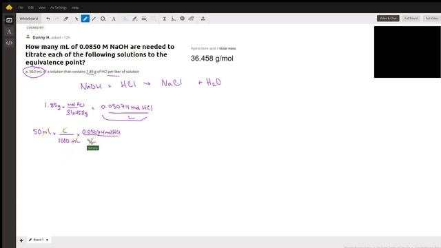 Titration of NaOH with HCl смотреть онлайн