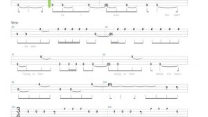 Kashmir + Led Zeppelin + Bass only + Bass tab
