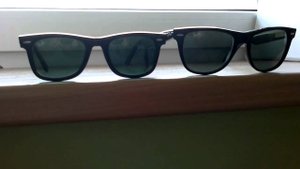 Ray-Ban Wayfarer 2140 size comparison (50 mm vs 54 mm)