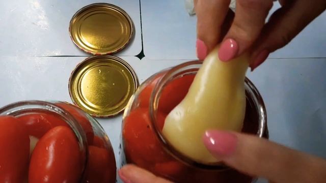 ПОМІДОРИ  КОНСЕРВОВАНІ.САМИЙ  СМАЧНИЙ РЕЦЕПТ. З  ПЕРЧИНКОЮ.