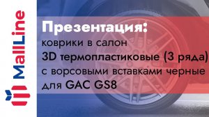 Элегантные коврики в салон 3D термопластиковые, 3 ряда с ворсовыми вставками VIRIL для GAC GS8