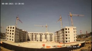 Ход строительства ЖК "Лето", дом 7 в Казани. Башенные краны КБМ 401П, КБ 403, КБ 408.