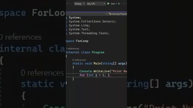 Write the Number 1 to 10 using the For Loop in C# | For Loop example in C# || #no_limit_code