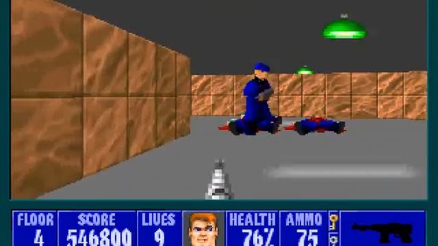 Wolfenstein 3D - E6F4 I Am Death Incarnate! 100 Kills 100 Secrets