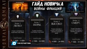 Гайд Новичка Войны Фракций Мортал Комбат • Подбор Бойцов Mortal Kombat Mobile