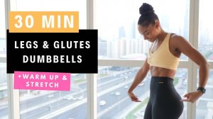 MrandMrsMuscle - 30 Min Legs, Glutes & Abs Workout | Dumbbells | HIIT