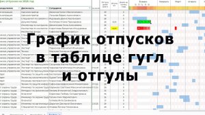График отпусков и отгулы