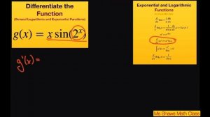 Differentiate the function f(x) = x^5 + 5x. General log and exponential functions