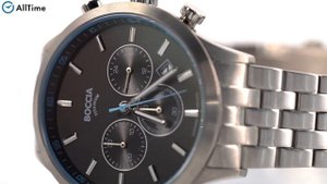 Обзор часов Boccia Titanium 3750-04 с хронографом. Титановые наручные часы. Alltime
