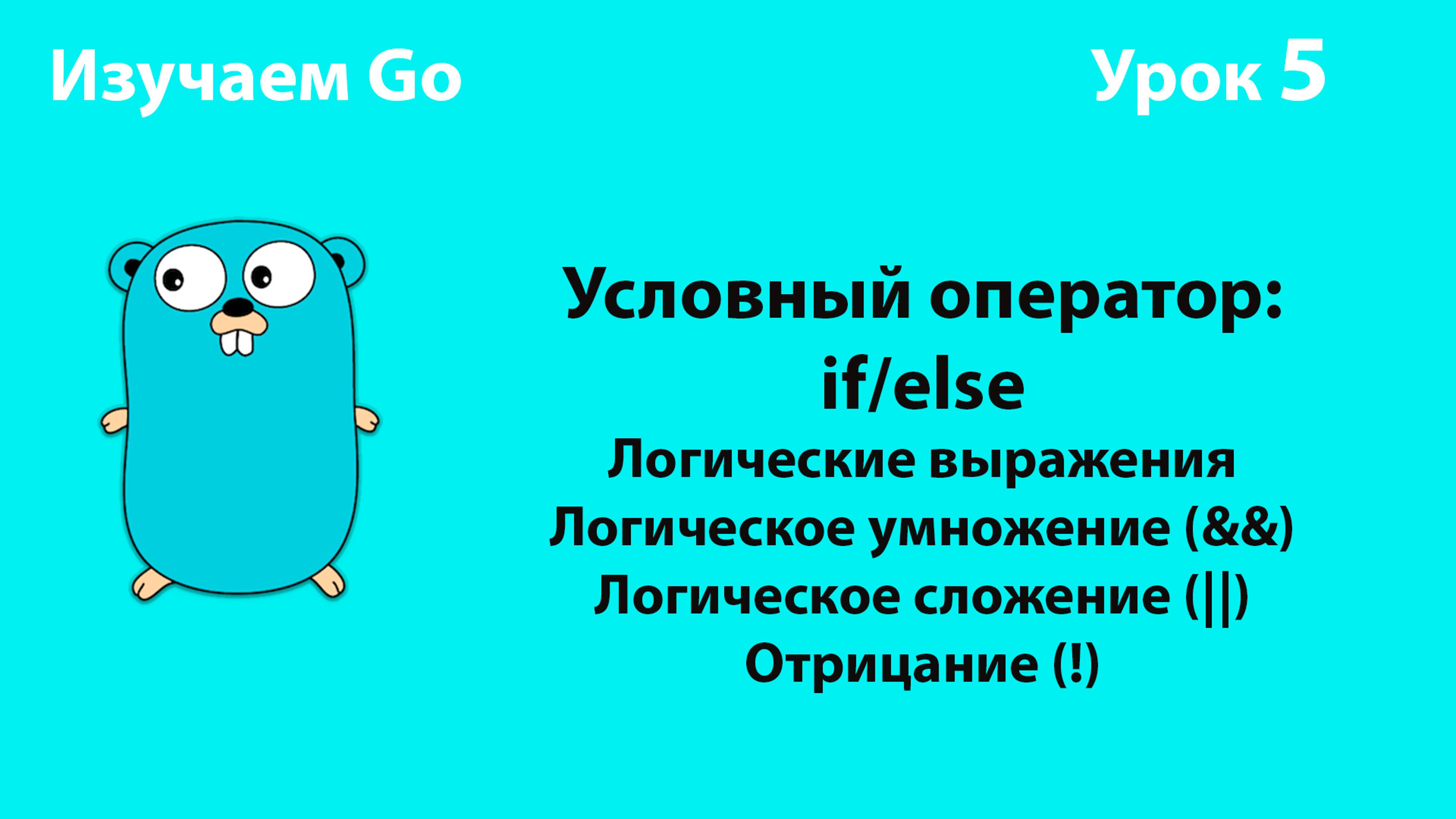 Изучаем Golang. Урок №5. Условный оператор (if/else). Логические операторы