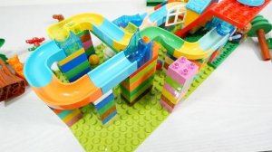 Удовлетворительные лего блоки ☆ Конструктор Marble Run ASMR - Домик и животные