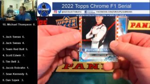 2022 Topps Chrome F1 Serial