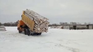 Выгрузка леса автомобиль шахман