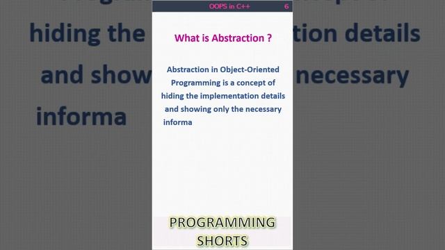 What is Abstraction in OOP ? #Abstraction #OOP #ObjectOrientedProgramming #ProgrammingConcepts