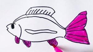 Рисование и раскрашивание красочной рыбки! Раскрашивание для детей младшего возраста