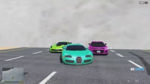 Chevrolet Camaro ZL1 Exorcist vs Bugatti Veyron vs Corvette C7 Z06 мощная драг гонка в GTA 5,