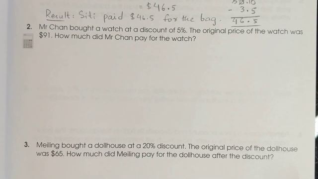 New Syllabus Primary Mathematics Workbook 5b | Chapter 9 Percentage | Worksheet 2B pg#37 Q1-3