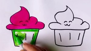 Красочное рисование кексов! раскрашивание для детей и малышек