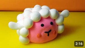 Овечка из пластилина. Plasticine sheep DIY clay craft. Что сделать из пластилина?