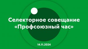 Селекторное совещание Профсоюзный час 14.11.2024