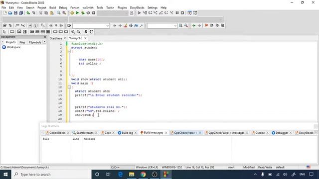 C Programming structure as a function argument
