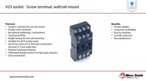 V23 socket - Screw terminal, wall/rail mount