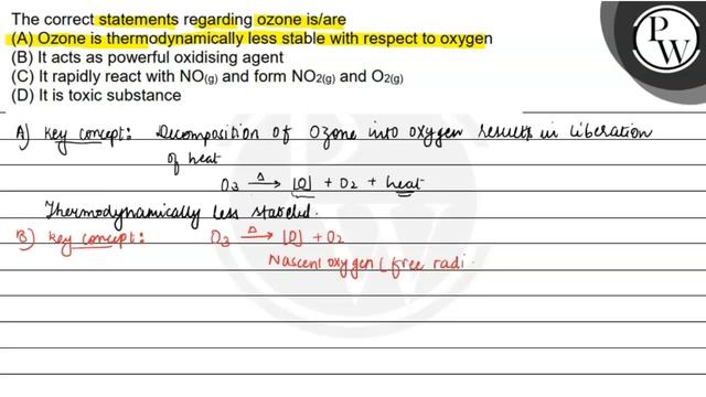 The correct statements regarding ozone is/are
(A) Ozone is thermody... смотреть онлайн