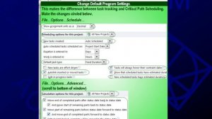 Out-of-the-Box Settings for Critical Path Method (CPM):  Microsoft Project (All Versions)