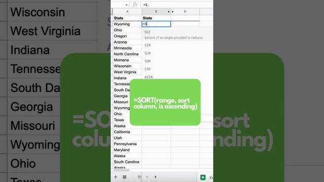 Sort Explained in 26 Seconds Google Sheets Excel 🤯 #googlesheetstips #exceltips #googlesheets