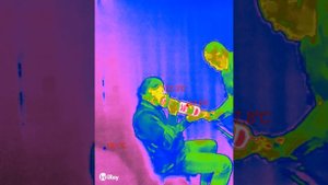 На тепловизоре сразу виден результат дыхания разогретой кислородно-гелиевой смесью