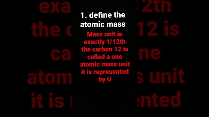 Define the atomic mass unit