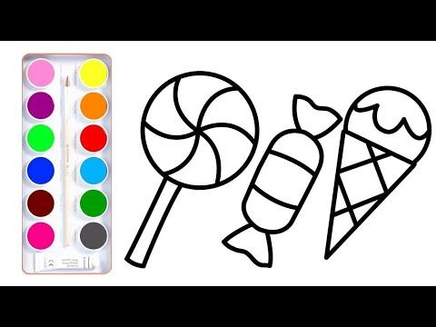 Как Красиво Нарисовать 🍭🍬Сладости и 🍦Мороженое😍 Для Начинающих смотреть онлайн
