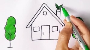 Красивый домик! Рисуй, раскрашивай! Рисование для детей