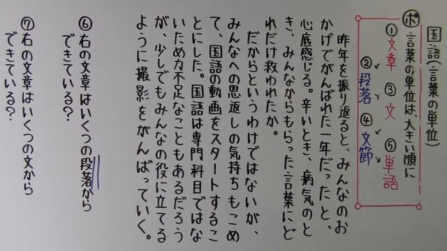 【国語】　　文法－１　　言葉の単位 смотреть онлайн