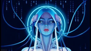 Кибер-Девушка ИИ | Blue Cyber Girl Matrix Style - Живые Обои