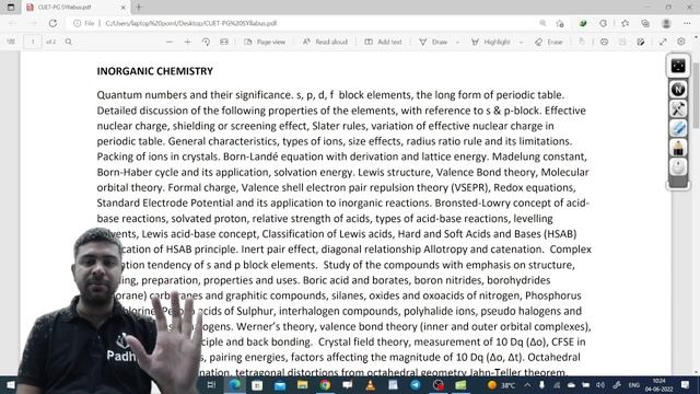CUET -PG Syllabus New Update CUET Msc Chemistry Syllabus CUET-PG 2022
