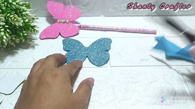 DIY 98 || Hiasan pensil Kupu-kupu Dari Spon Eva || pencil decoration from sponge eva смотреть онлайн