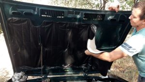 Установка утеплителя (одеяла) капота ВАЗ 2107