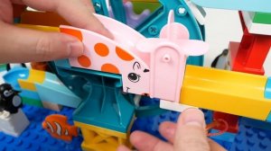 Увлекательный конструктор Marble Run ASMR ☆ Конструктор - Колесо обозрения, динозавры и пингвины