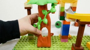 Увлекательные лего блоки☆  ASMR Джунгли, Динозавр Трицератопс и Обезьяна