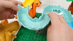 Удовлетворительный Marble Run ASMR ☆ Строительные блоки лего - Динозавр, машинка и удивительный мар
